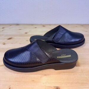 Clarks Patty Tayna Men's Black Leather Slip-On Mules Size‎ 11M Rare